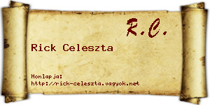 Rick Celeszta névjegykártya